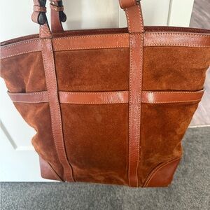 Massimo Dutti Brown Suede Tote Bag